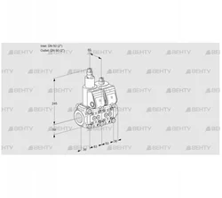 VCS3T50N/50N05LNQR/PPPP/PPPP (88106985) Сдвоенный газовый клапан Kromschroder