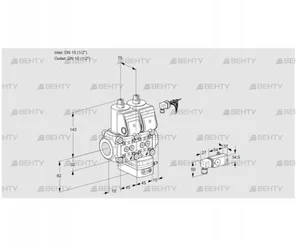 VCG1E15R/15R05NGKWR/2--2/MMPP (88105313) Клапан с регулятором соотношения Kromschroder