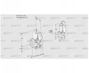 VAS1E15R/15R05NWR/PP/BS (88103647) Газовый клапан Kromschroder