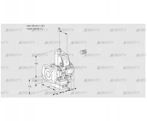 VAH2E40F/25R05HEVWR/PP/PP (88102383) Клапан с регулятором расхода Kromschroder