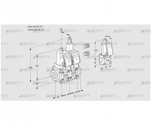 VCS3E50R/50R05NLWGR3/PPPP/PPZS (88100271) Сдвоенный газовый клапан Kromschroder