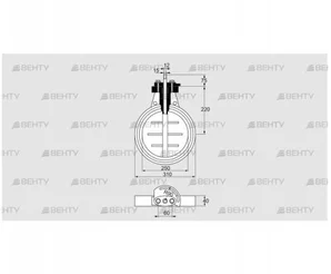 DKR 250Z03F100D (03149246) Дроссельная заслонка Kromschroder