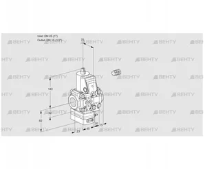 VAD1E25R/15R05D-100VWR/PP/PP (88102058) Газовый клапан с регулятором давления Kromschroder