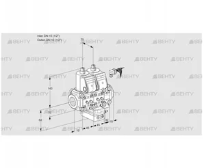 VCH1E15R/15R05NHEVWR/MMMM/PPPP (88103915) Клапан с регулятором расхода Kromschroder