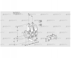 VCG1E25R/25R05NGEKR3/PPPP/2-PP (88104510) Клапан с регулятором соотношения Kromschroder