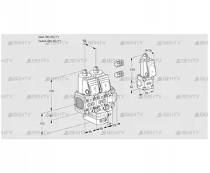 VCH2E25R/25R05FNHEVWR3/PPPP/PPBS (88103438) Клапан с регулятором расхода Kromschroder