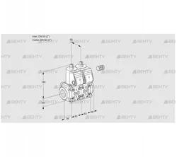 VCS3E50R/50R05NNKR/PPPP/PPPP (88103459) Сдвоенный газовый клапан Kromschroder