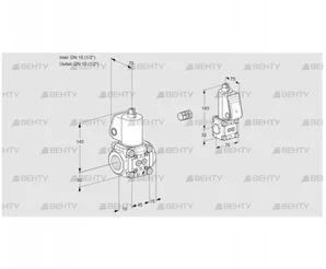 VAS1E15R/15R05NWL/ZS/PP (88103649) Газовый клапан Kromschroder