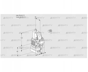 VAD1E25R/25R05FD-25VWR/PP/PP (88102024) Газовый клапан с регулятором давления Kromschroder