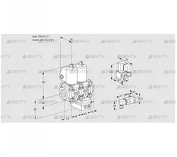 VCG1E25R/15R05NGEWL/PPBY/2-PP (88105807) Клапан с регулятором соотношения Kromschroder