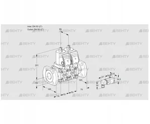 VCS3E50F/50F05NNWSR/4--3/PPPP (88103172) Сдвоенный газовый клапан Kromschroder