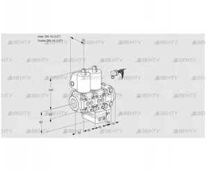 VCH1E15R/15R05NHEVWL/PPPP/PPPP (88103675) Клапан с регулятором расхода Kromschroder