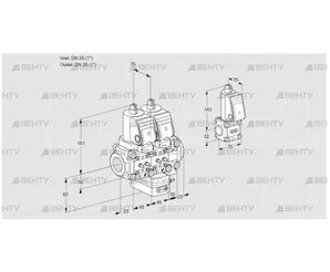 VCH1T25N/25N05NHAVQGR/MMMM/PPBS (88105164) Клапан с регулятором расхода Kromschroder