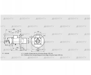 BIO 80RM-250/235-(12)E (84021637) Газовая горелка Kromschroder