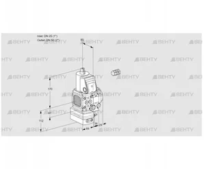 VAH2E25R/50R05FHEVWR/PP/PP (88102490) Клапан с регулятором расхода Kromschroder