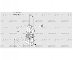 VAD1E25R/25R05FD-50WR/PP/PP (88102030) Газовый клапан с регулятором давления Kromschroder