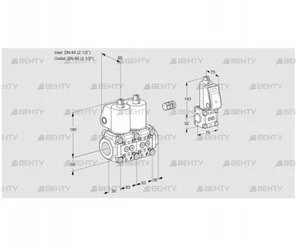 VCS3E65R/65R05NNWL/PPZS/PPPP (88106723) Сдвоенный газовый клапан Kromschroder