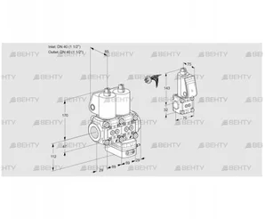 VCH2E40R/40R05NHEWL/PPBS/PPPP (88100514) Клапан с регулятором расхода Kromschroder