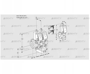 VCH1E20R/15R05NHEWR6/PPPP/PPBS (88106426) Клапан с регулятором расхода Kromschroder