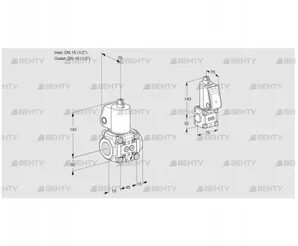 VAS1T15N/15N05NQL/ZS/PP (88100438) Газовый клапан Kromschroder