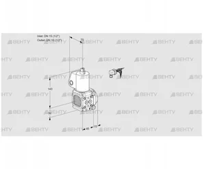 VAS1E15R/15R05FNWL/PP/PP (88105706) Газовый клапан Kromschroder