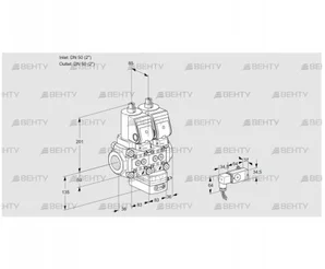 VCG3T50N/50N05NGNQGR/2--4/PPPP (88107370) Клапан с регулятором соотношения Kromschroder