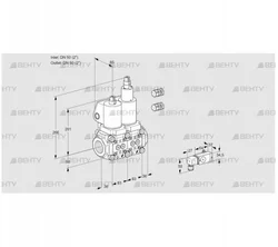 VCS3E50R/50R05NLQSL3/PPPP/3-PP (88105304) Сдвоенный газовый клапан Kromschroder