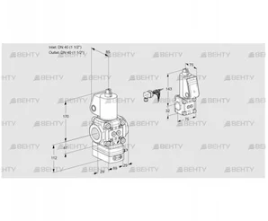 VAH2E40R/40R05HEQL/ZS/MM (88104714) Клапан с регулятором расхода Kromschroder