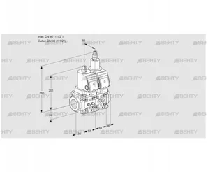 VCS3T40N/40N05NLQSR/MMPP/PPPP (88100620) Сдвоенный газовый клапан Kromschroder