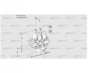 VCH1E20R/20R05NHEVWR3/PPPP/PPPP (88101876) Клапан с регулятором расхода Kromschroder