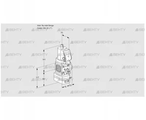 VAG1T-/25N/NQSRAA (88032285) Газовый клапан с регулятором соотношения Kromschroder