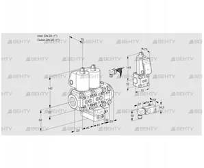 VCH1E25R/25R05NHEVWL/PPZS/3--2 (88104113) Клапан с регулятором расхода Kromschroder