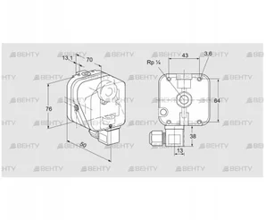 DG 500B-6 (84447451) Датчик-реле давления газа Kromschroder