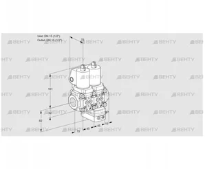 VCG1T15N/15N05NGKQSL/PPPP/PPPP (88106784) Клапан с регулятором соотношения Kromschroder