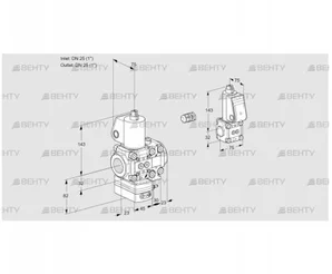 VAH1E25R/25R05HEVWL/BS/PP (88104704) Клапан с регулятором расхода Kromschroder