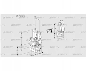 VAG1E25R/25R05GEWR/PP/ZS (88102860) Газовый клапан с регулятором соотношения Kromschroder