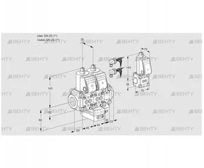 VCH1E25R/25R05NHEVWR6/PPPP/PPBS (88105252) Клапан с регулятором расхода Kromschroder