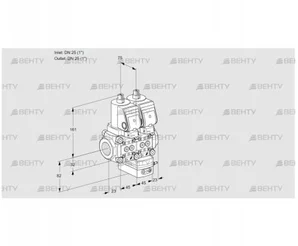 VCV1E25R/25R05NVKQSR/PPPP/PPPP (88100400) Клапан с регулятором соотношения Kromschroder