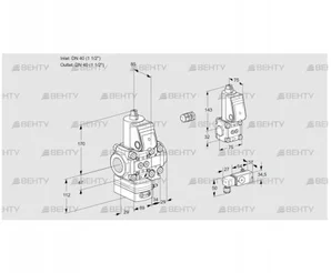 VAG2E40R/40R05GEVWR/3-/ZS (88105840) Газовый клапан с регулятором соотношения Kromschroder