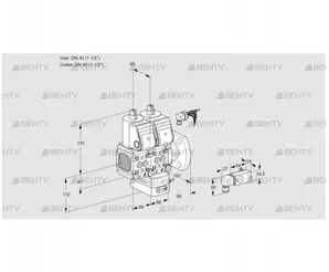 VCV2E40F/40F05FNVKWR/2-PP/PPPP (88106603) Клапан с регулятором соотношения Kromschroder