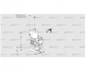 VAH1E15R/15R05FHEVWL/PP/PP (88105956) Клапан с регулятором расхода Kromschroder