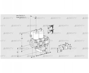 VCG1E25R/25R05NGKVWL6/3-PP/2-PP (88104020) Клапан с регулятором соотношения Kromschroder