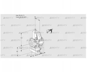 VAH1E25R/20R05HEVWR/PP/PP (88103717) Клапан с регулятором расхода Kromschroder