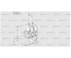 VCG1T25N/25N05NGAQR/PPPP/PPPP (88105906) Клапан с регулятором соотношения Kromschroder