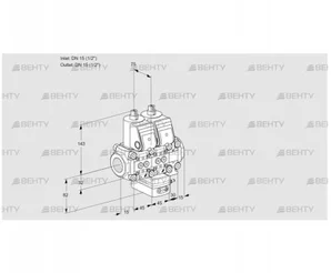 VCH1E15R/15R05NHEVWR/PPPP/PPPP (88102703) Клапан с регулятором расхода Kromschroder