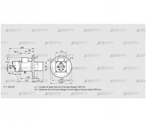 BIO 80HLR-300/285-(36)DBZ (84099182) Газовая горелка Kromschroder