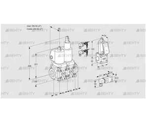 VCS3E50R/50R05NLWSL8/PPBS/-3PP (88107130) Сдвоенный газовый клапан Kromschroder