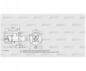 BIO 80RB-300/135-(6)EB (84099336) Газовая горелка Kromschroder