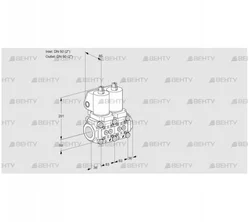 VCS3T50N/50N05NNQGL/PPPP/PPPP (88101057) Сдвоенный газовый клапан Kromschroder