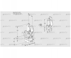 VAH1E15R/15R05HEWR/PP/BS (88107216) Клапан с регулятором расхода Kromschroder